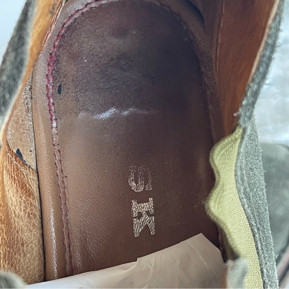 Trask Allison Ankle Boots Green Suede Leather Women Size 7.0 - Picture 12 of 14